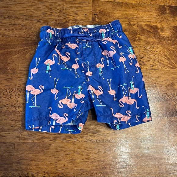 Old Navy Blue and Pink Swim Shorts swim trunks size 12-18 months - Picture 1 of 4